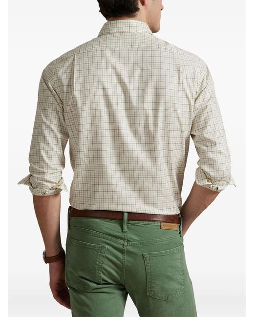 Polo Ralph Lauren White Check-Patterned Button-Up Shirt for men
