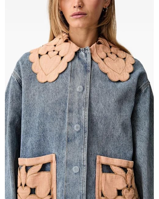 Farm Rio Blue Denim Richelieu Barn Jacket