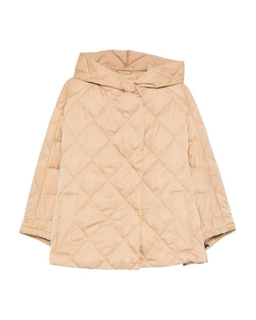 Liviana Conti Natural Hooded Quilted Jacket