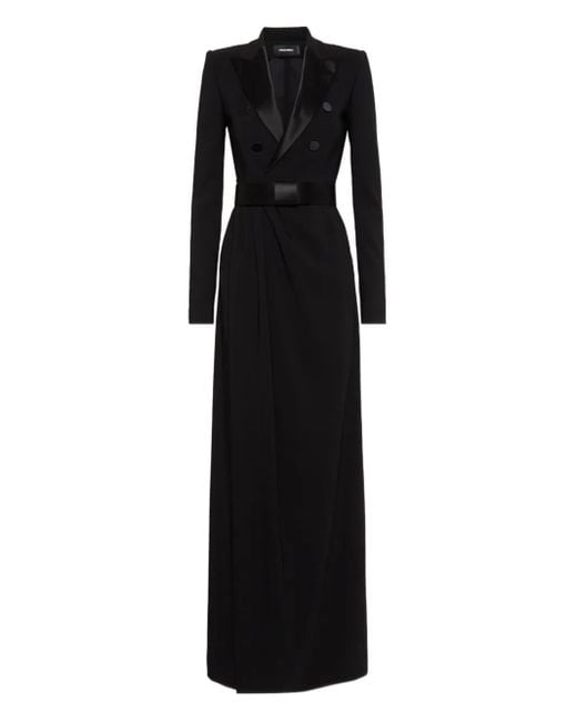 DSquared² Black Tailored Maxi Dress