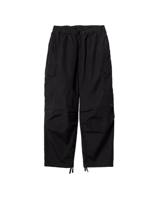 Carhartt Black Elasticated-Waist Straight Trousers