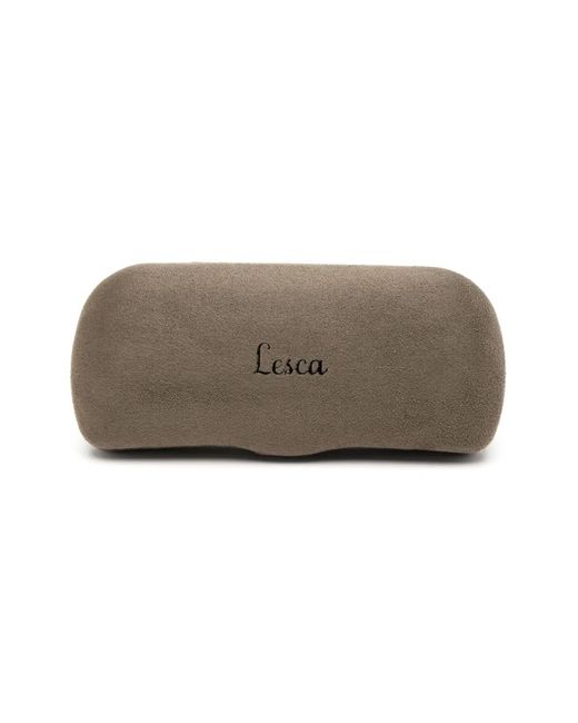 Lesca Black Round-Frame Sunglasses