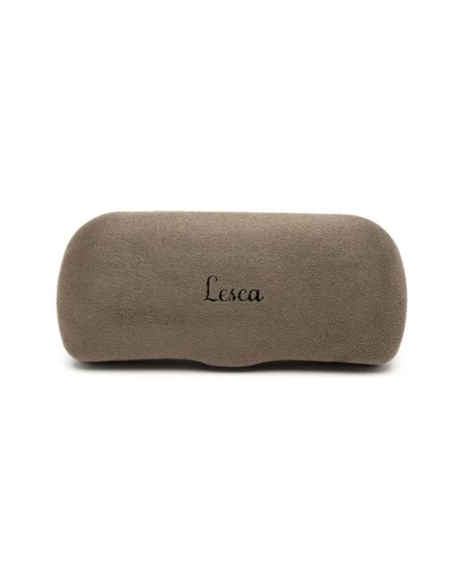 Lesca Black Round-Frame Sunglasses