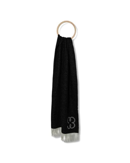 Filippa K Black Fringe-Hem Scarf