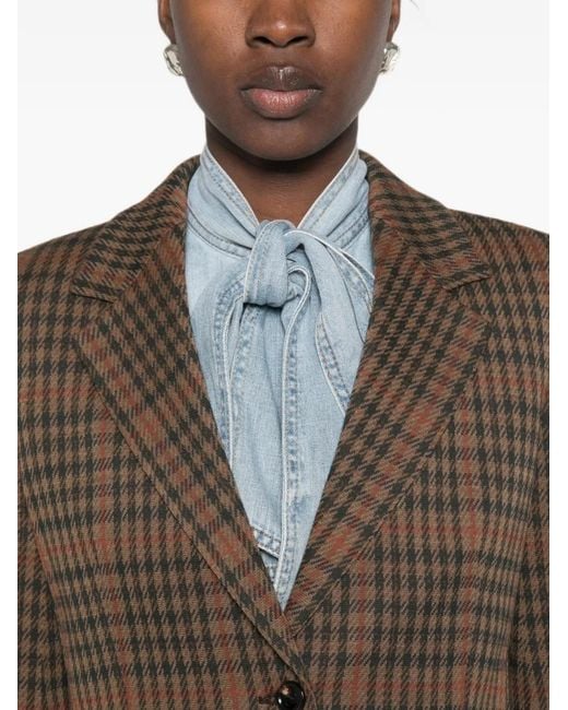 Max Mara Brown Check-Pattern Blazer