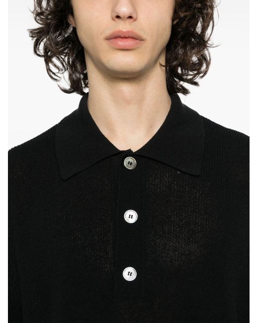 Our Legacy Geripptes Traditional Polo Poloshirt in Black für Herren