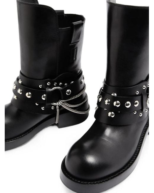 Ann Demeulemeester Black Tuxon Studded Chain-Detail Boots for men
