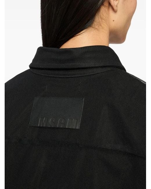 MSGM Black Long-Sleeve Shirt