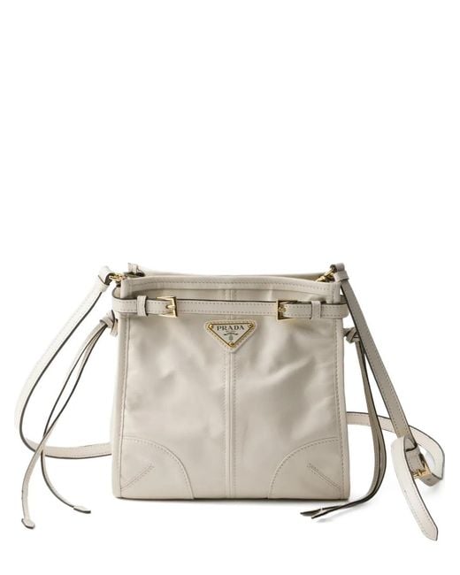 Prada White Bonnie Leather Mini Shoulder Bag