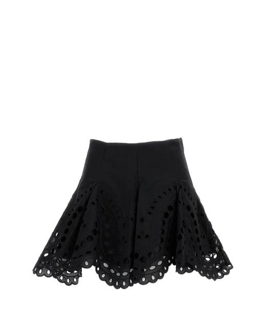 Charo Ruiz Black Sail Scalloped-Finish Mini Skirt
