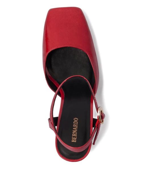 Bernardo Red 80Mm Ankle-Strap Heeled Pumps