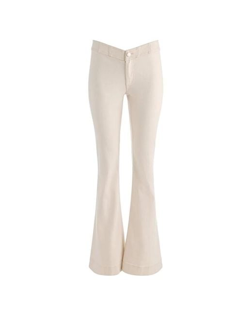 Alice + Olivia White Chelsea V-Waist Jeans