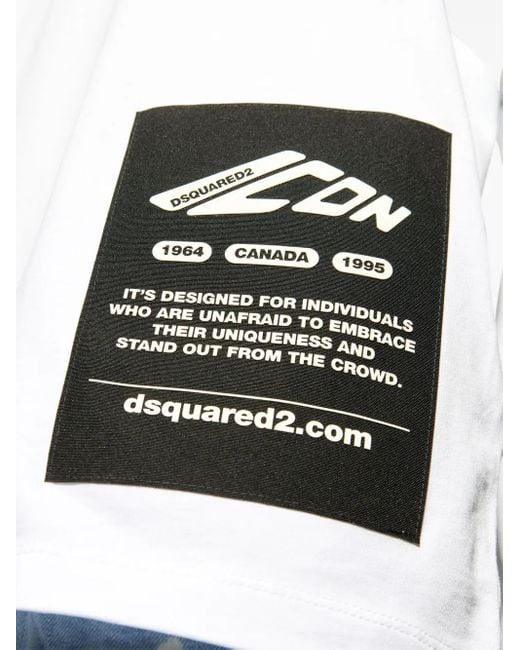 DSquared² White Maxi Logo Patch T-Shirt for men