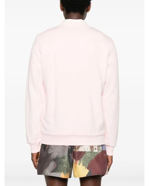 Sudadera con logo bordado Lacoste de hombre de color Pink