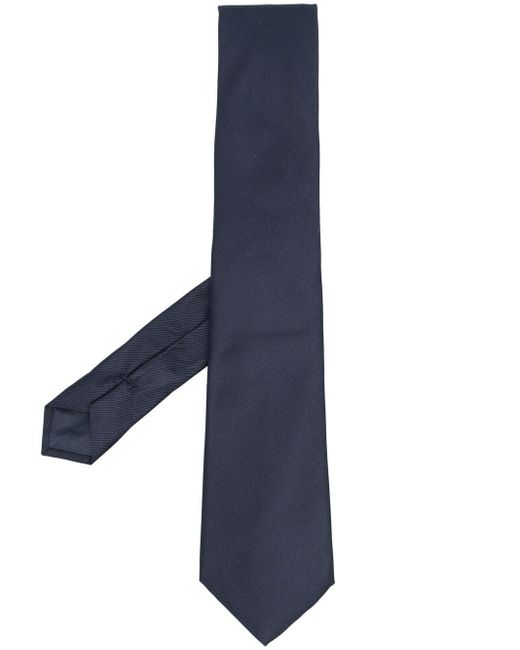 Corbata lisa de seda Giorgio Armani de hombre de color Blue