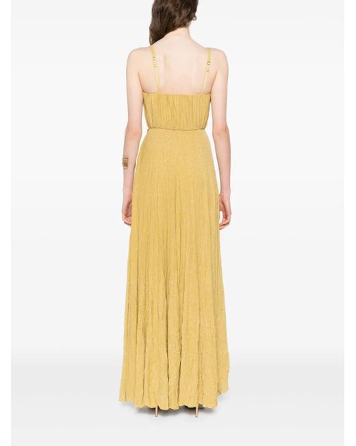 Abito Da Sera Con Applicazione A Fiori di Elisabetta Franchi in Metallic