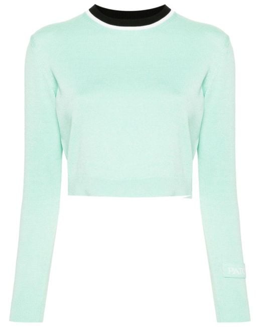 Patou Green Knitted Cropped Jumper