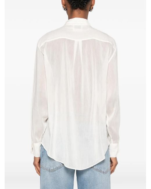 Forte_forte White Ruffle-Trim Shirt