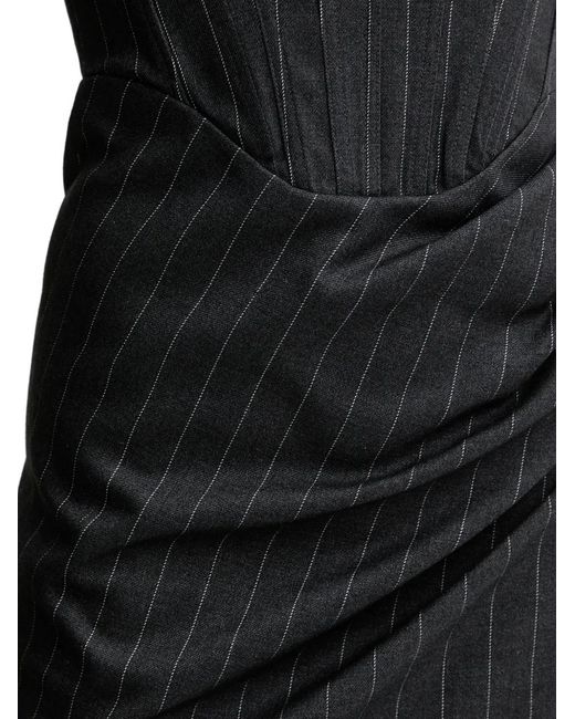 Bardot Black Everlasting Pinstripe Strapless Maxi Dress