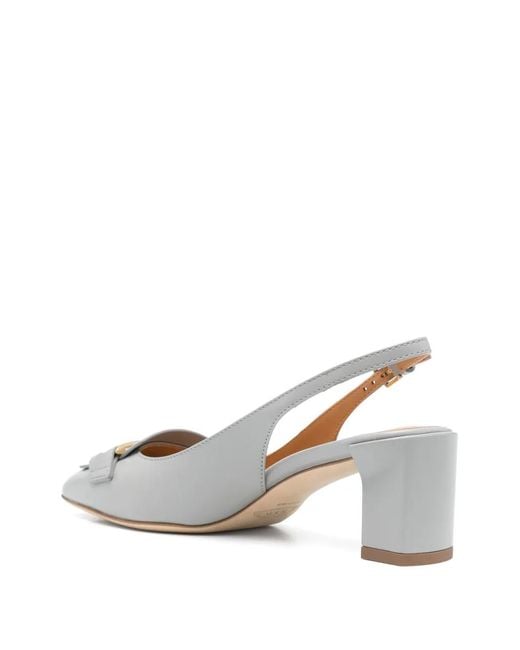 Tod's White Cuoio T Slingback