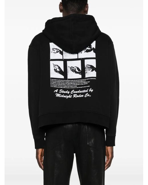 MIDNIGHT RODEO Black Graphic Hoodie for men