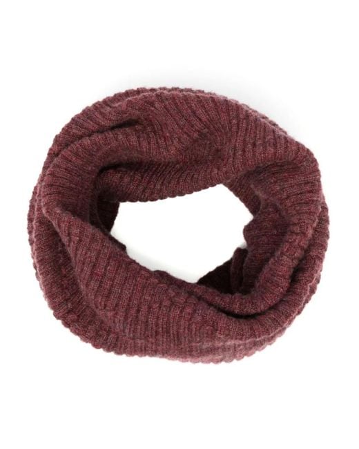Barrie Pink Ribbed-Knit Cashmere Snood