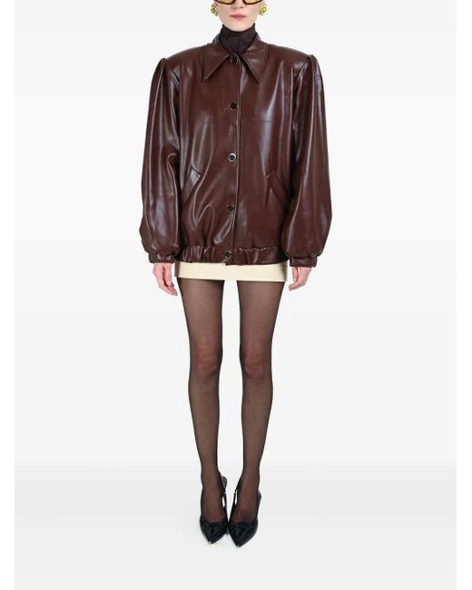 ROWEN ROSE Brown Button-Fastening Collar-Pointed Jacket