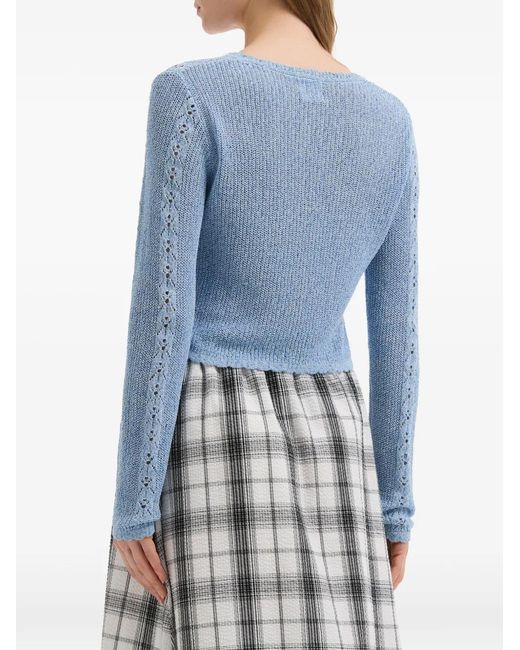 B+ AB Blue Pearl-Button Cardigan