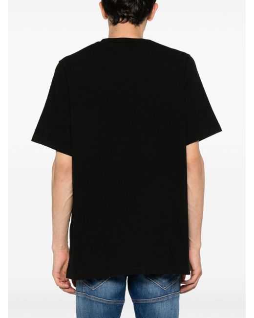 T-shirt en coton à logo texturé DSquared² pour homme en coloris Black