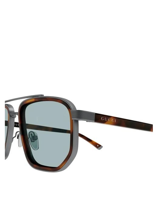 Gucci Black Tortoiseshell-Effect Double-Bridge Sunglasses for men