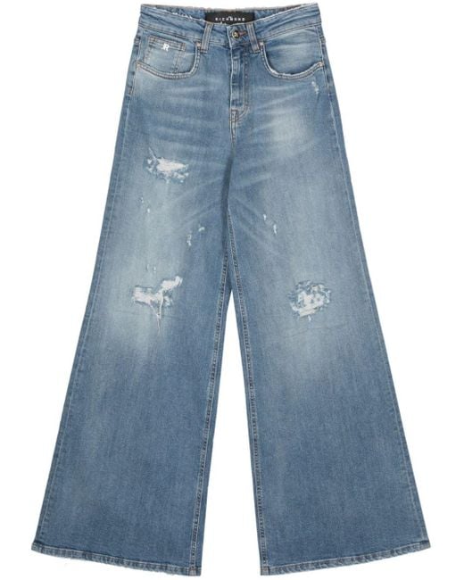 John Richmond Blue Halbhohe Janis Wide-Leg-Jeans