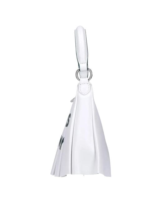 Lacoste White Lenglen Pleated Shoulder Bag for men