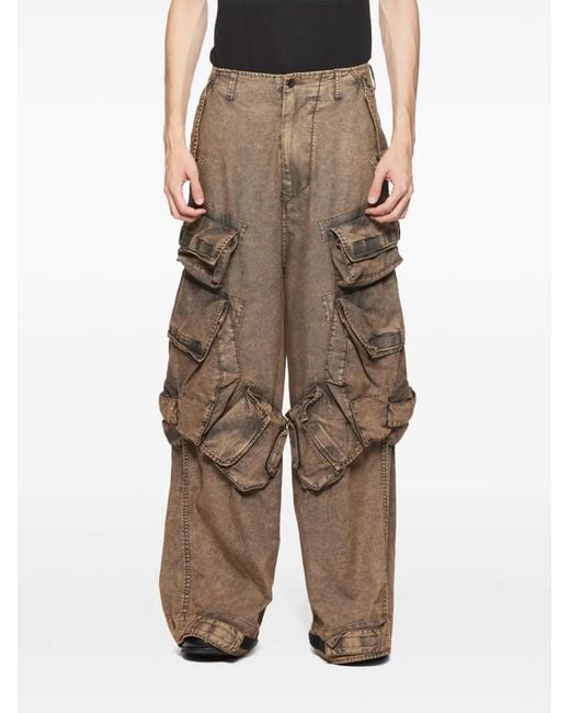 Julius Natural Faded Cargo Drop Crotch Pants for men
