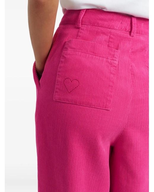 Pantaloni A Coste Con Pieghe di Chinti & Parker in Pink