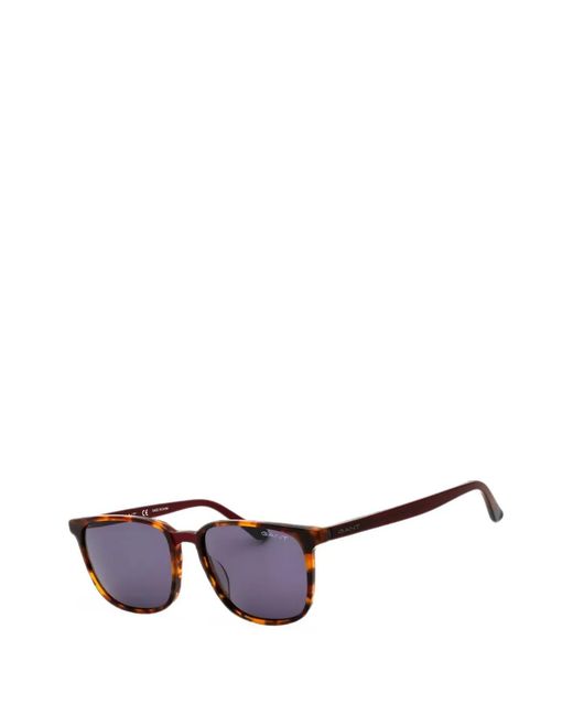 Gant Purple Tortoiseshell-Effect Rectangle-Frame Sunglasses