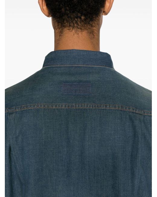 Veste en jean à détail plissé Maison Margiela pour homme en coloris Blue