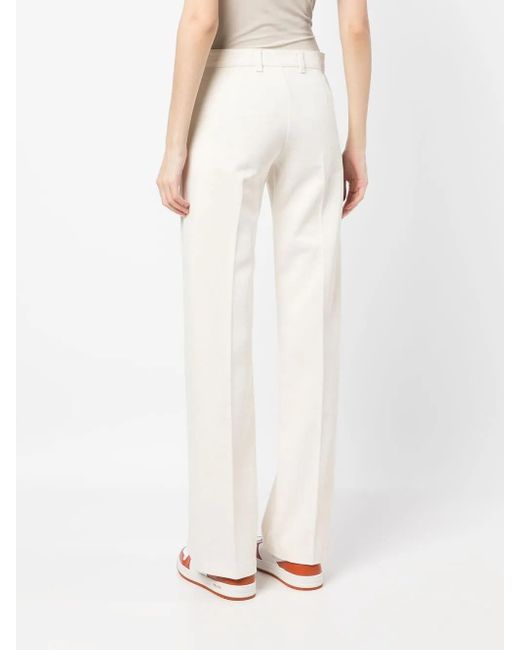 Palm Angels White Logo-Plaque Flared Jeans