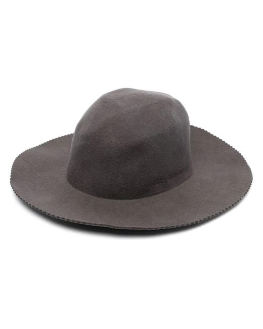 White Mountaineering Gray Scallop-Edge Fedora Hat for men