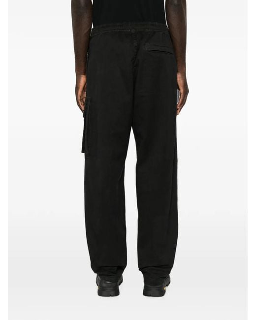Stone Island Black Logo-Patch Cargo Pants for men