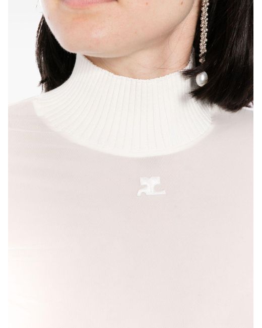 Courreges White Reedition Second Skin Mesh Top