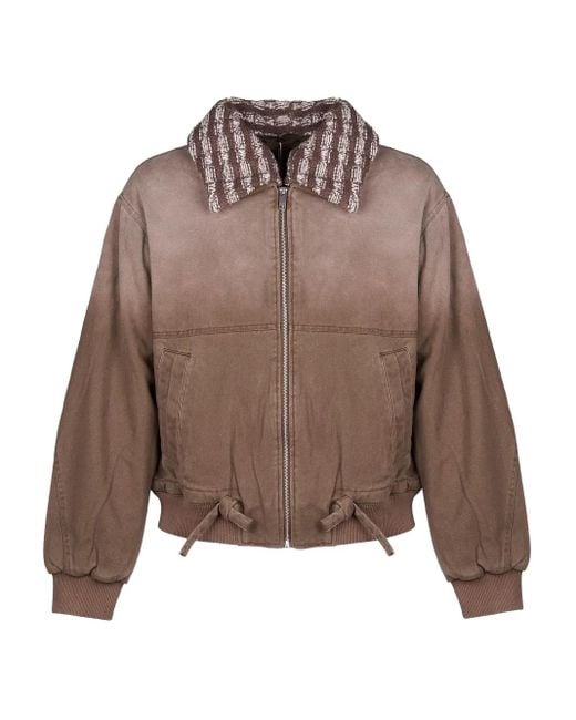 Axel Arigato Brown Knitted-Collar Jacket