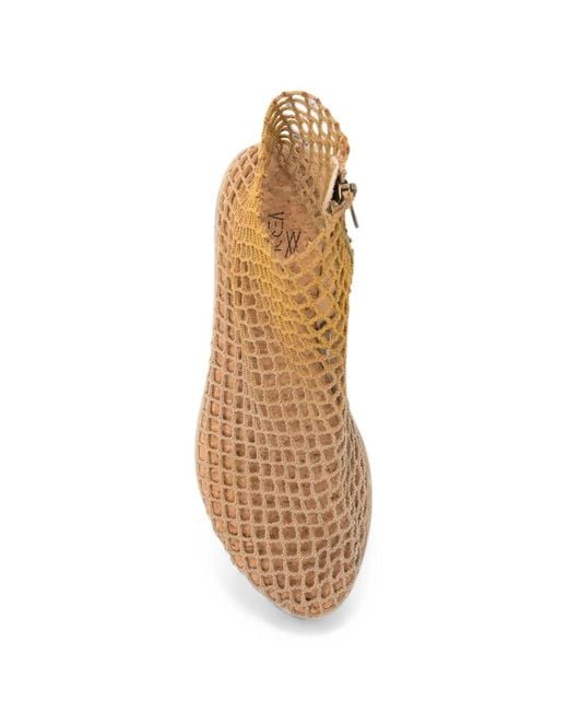 VERDURA SHOES Natural Sardina Net Ankle Boots