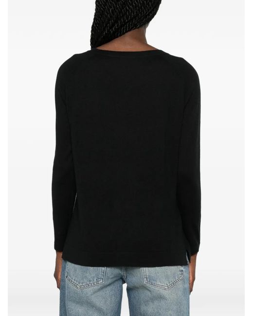 Purotatto Black Raglan-Sleeve Sweater