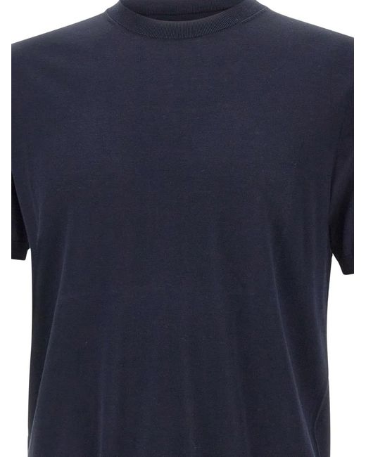 Kangra Blue Short-Sleeve Ribbed Sweater for men