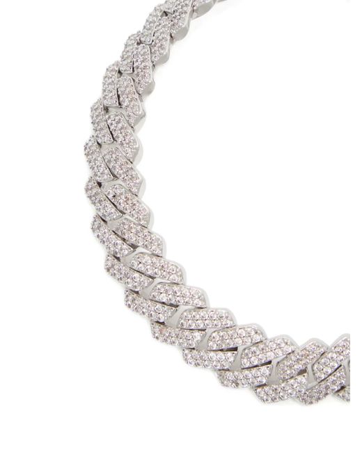 CERNUCCI White Iced Prong Cuban Bracelet for men