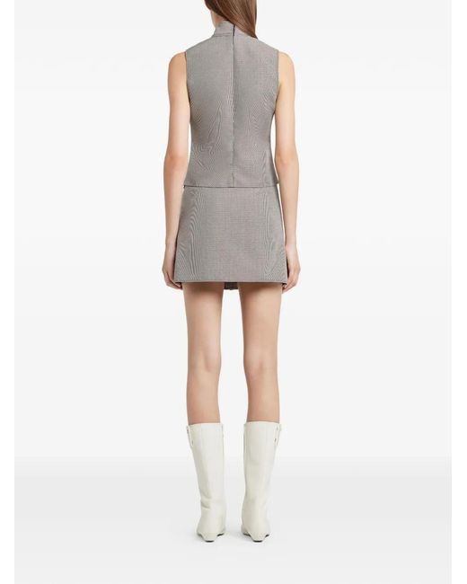 Courreges Gray Houndstooth Top