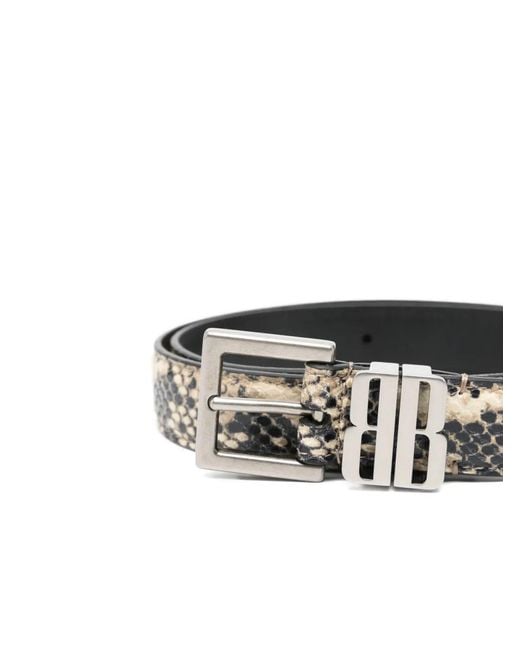 Balenciaga White Bb Editor Belt