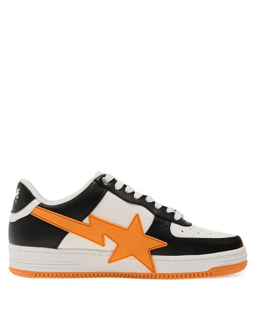 A Bathing Ape Black Bapesta Os #2 Star-Lightning Bolt Sneakers for men