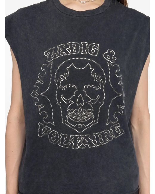 Zadig & Voltaire Blue Cloe Hc Skull Strass
