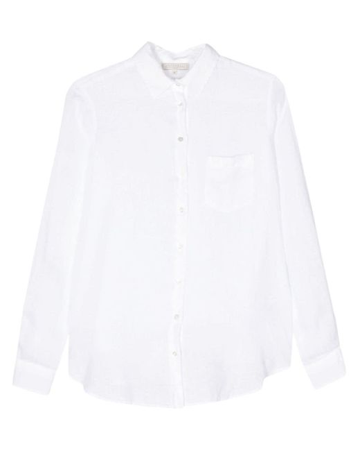 Antonelli White Bombay Popeline-Hemd aus Leinen